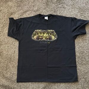 Buffalo David Bitton Black Short Sleeve Tee with Camouflage Graphic